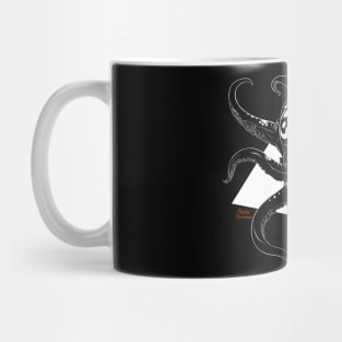 Mysteries Of The Deep - Geometric - Symmetrical - White Octopus Mug